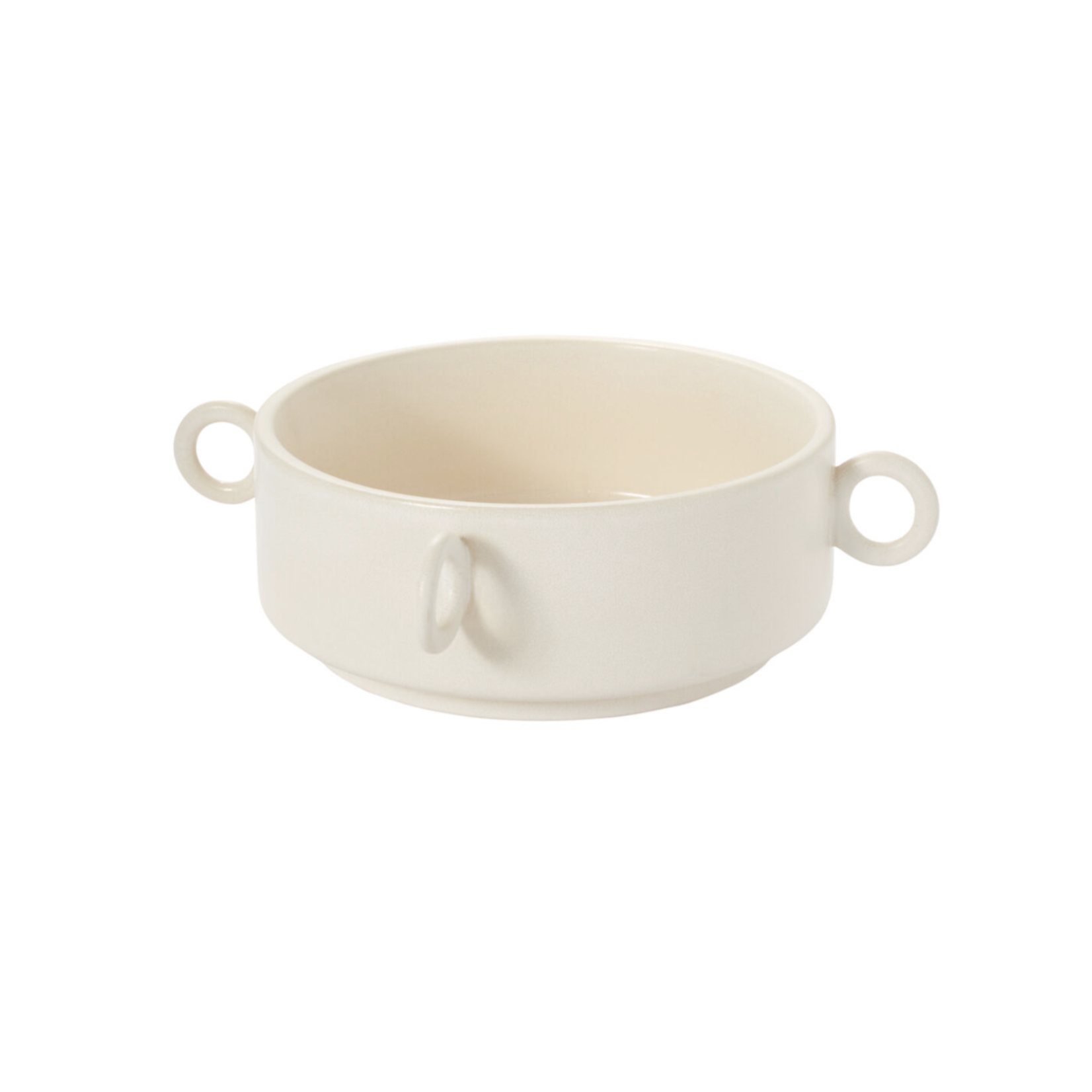5”h x 17.5” OFF WHITE CERAMIC YAZU COLLECTION BOWL