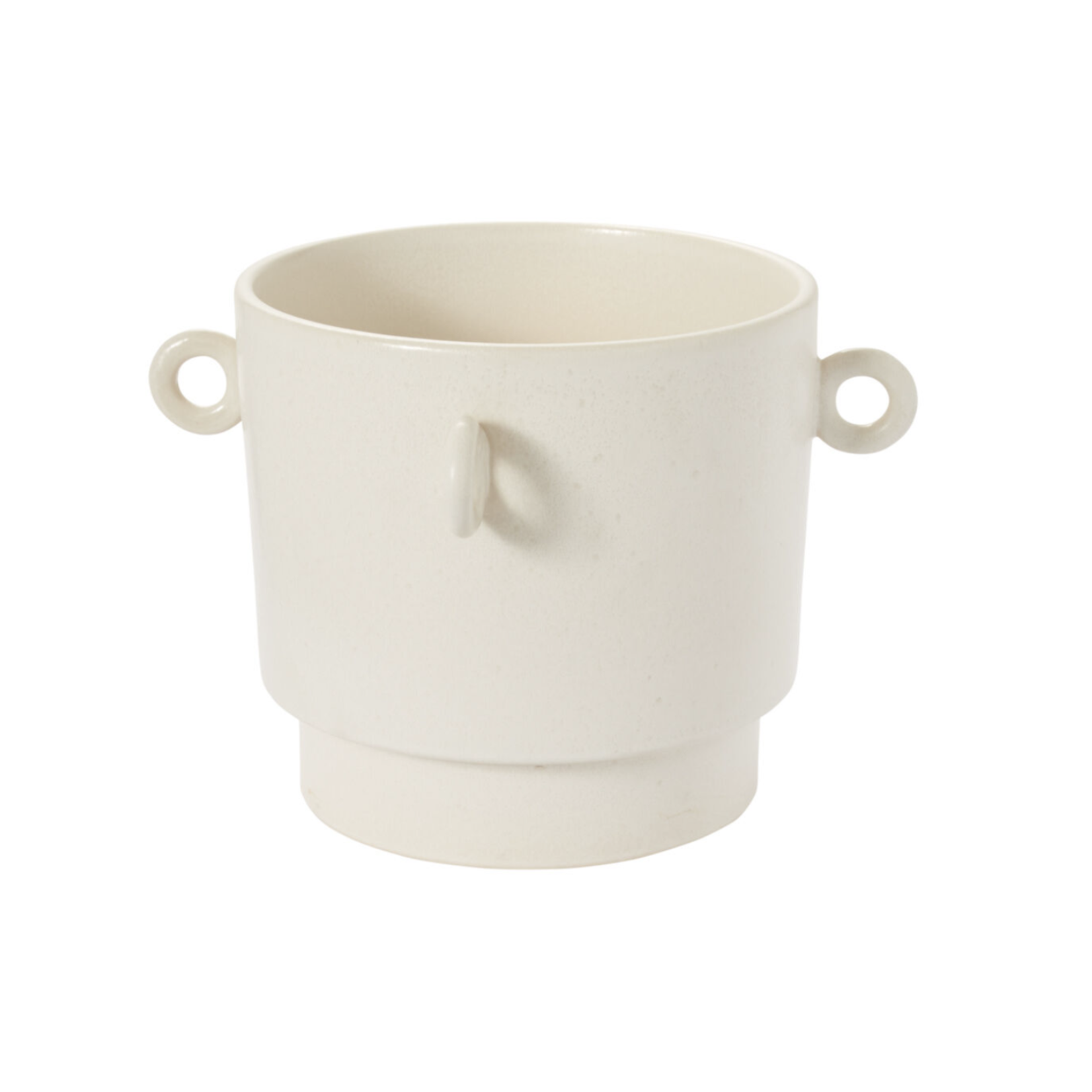11”h x 16.25” OFF WHITE CERAMIC YAZU COLLECTION POT