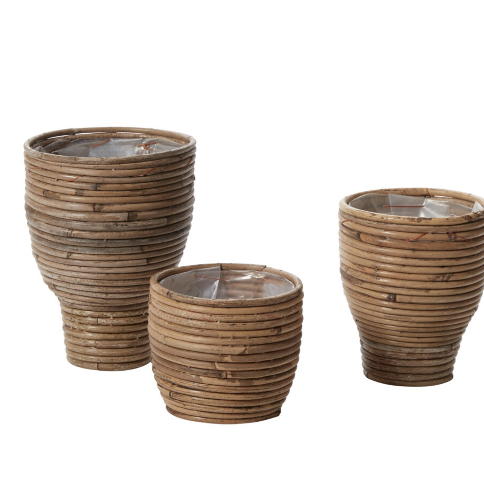 5.75”H X 4.75” NATAURAL RATTAN AROON POT