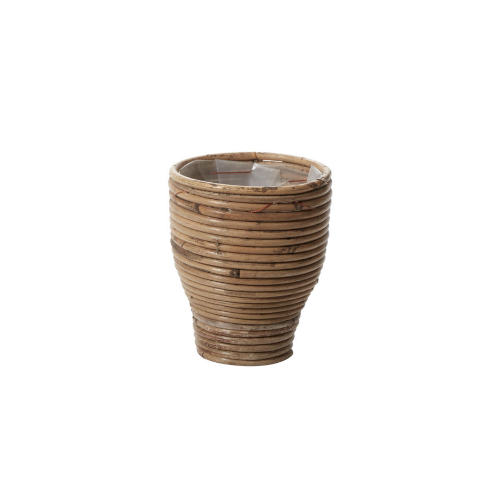 5.75”H X 4.75” NATAURAL RATTAN AROON POT