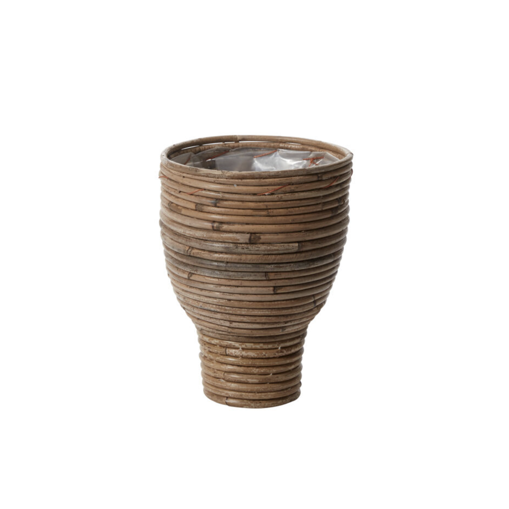 7.5”H X 5.5” NATAURAL RATTAN AROON POT