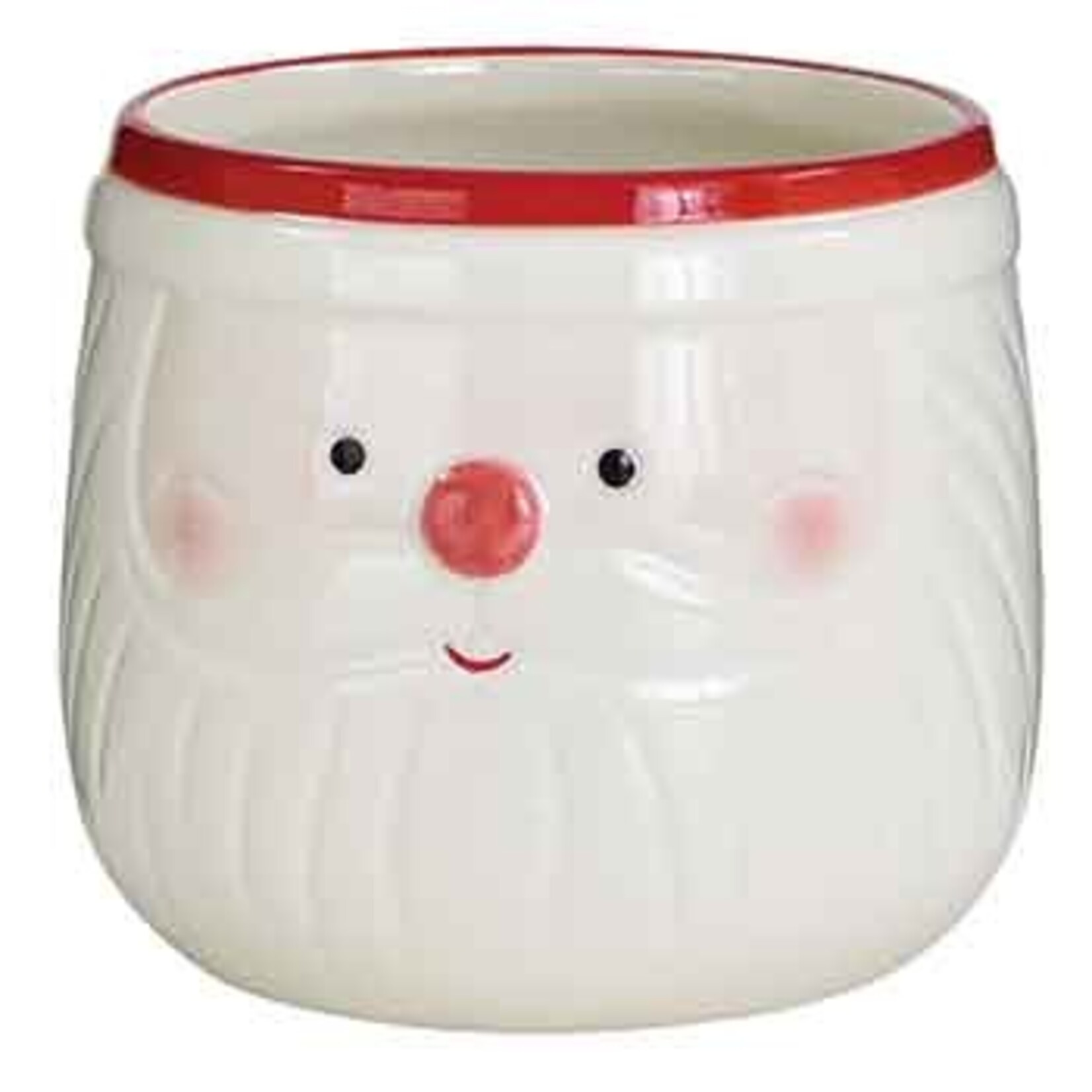 4" X 4" SANTA FACE CERAMIC POT