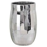 7”H X 4.2” SILVER CERAMIC DISCO VASE