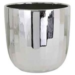 4.5”H X 5” SILVER CERAMIC DISCO VASE