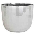 6”H X 7.2” SILVER CERAMIC DISCO VASE