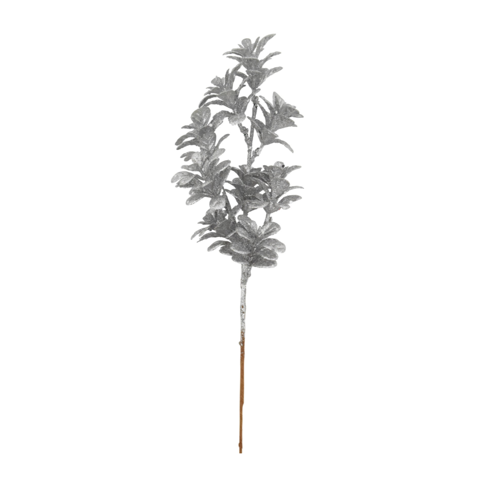14"h GLITTER BOXWOOD PICK SILVER CHRISTMAS