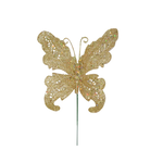 8”H GOLD GLITTER BUTTERFLY PICK