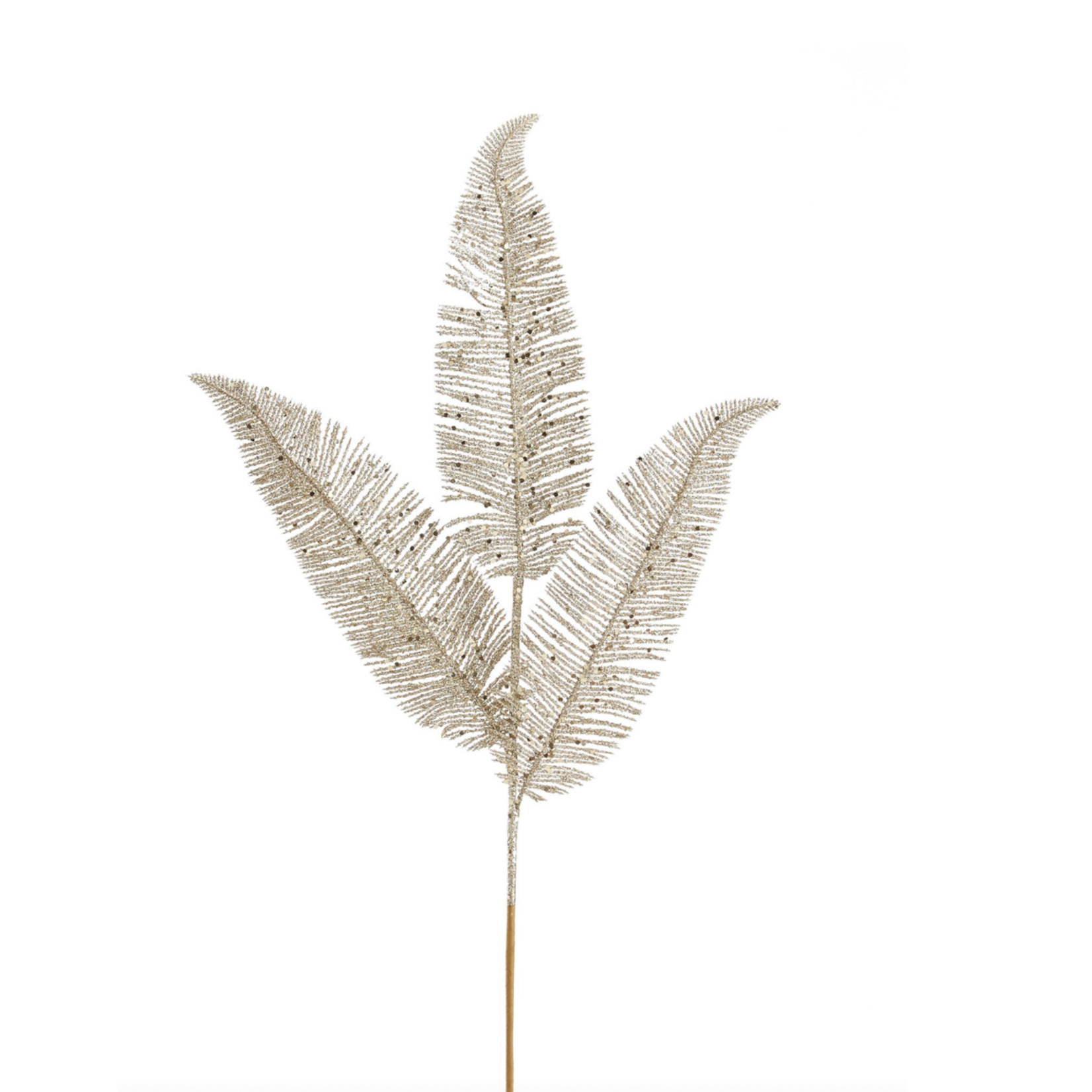 CHAMPAGNE GLITTER FERN BRANCH