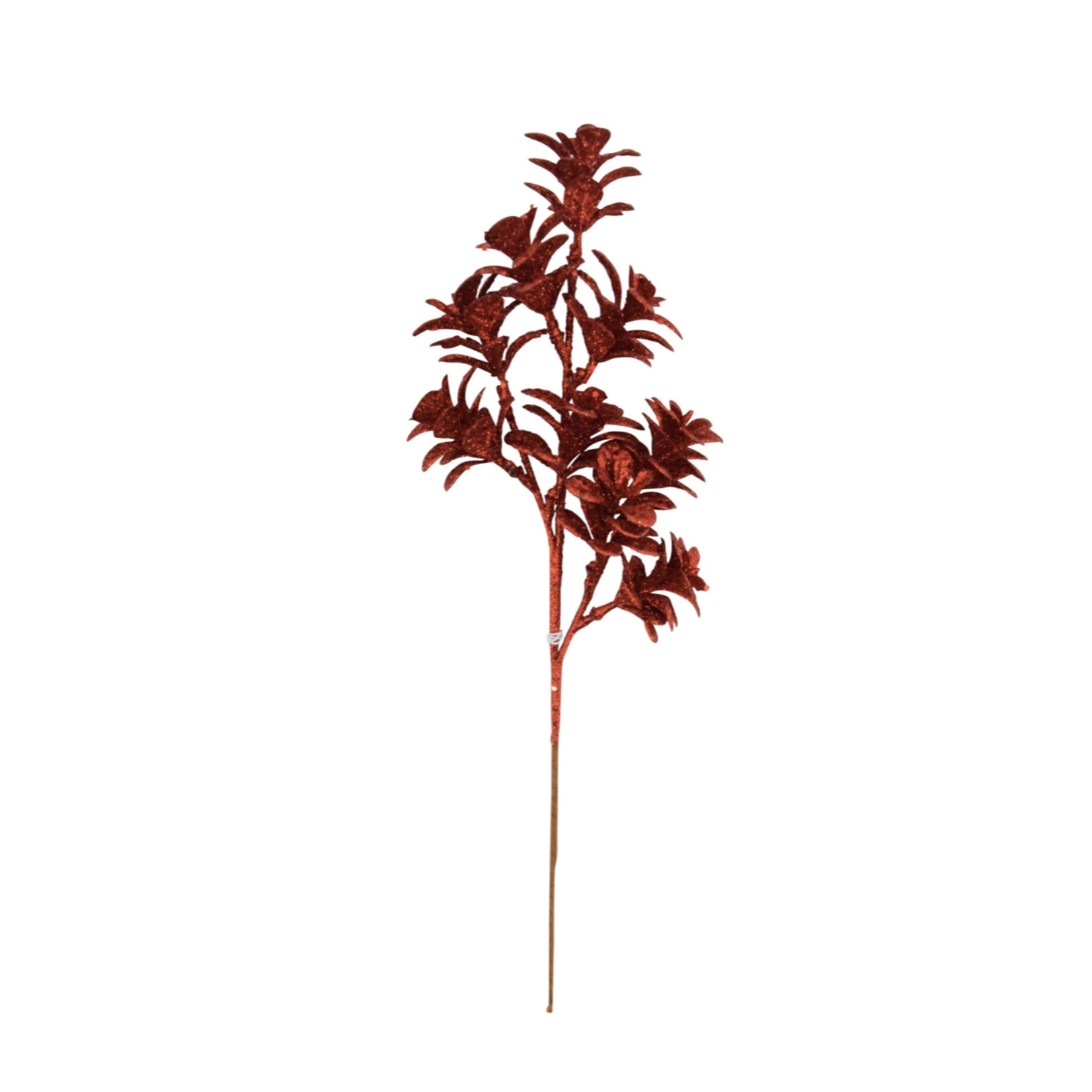 14”h RED GLITTER BOXWOOD PICK CHRISTMAS