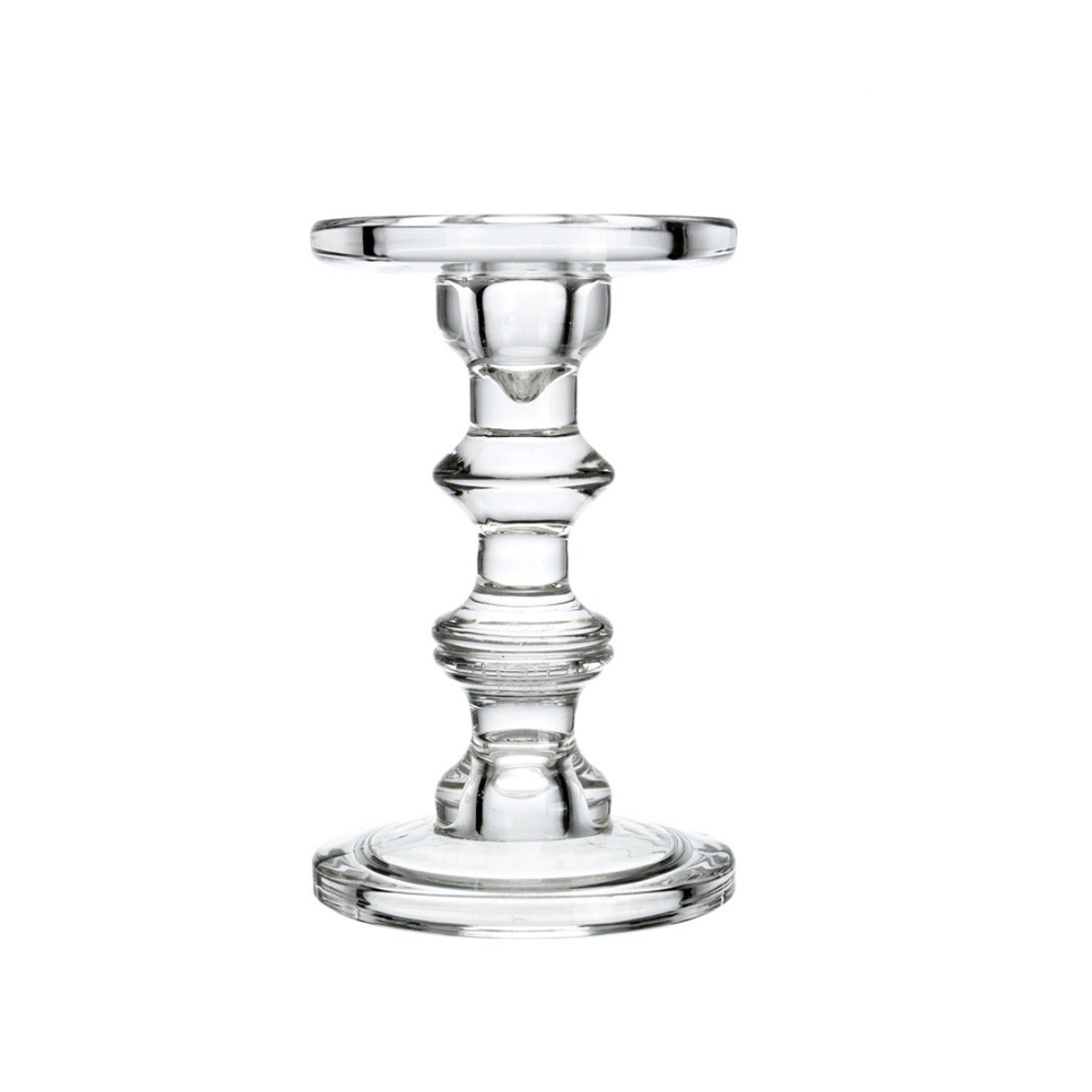 7.25”H X 4.5” CRYSTAL GLASS CANDLEHOLDER FOR PILLAR AND/OR TAPER