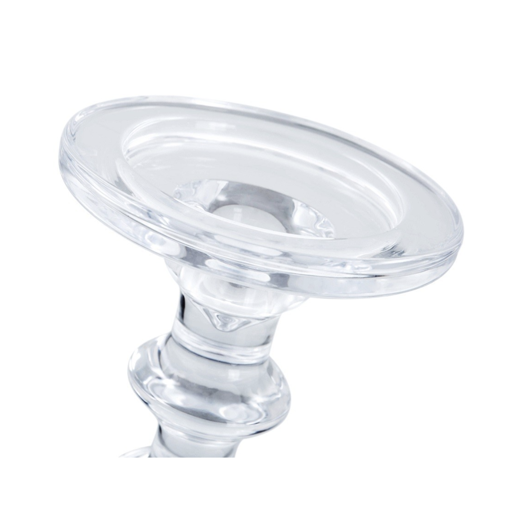 7.25”H X 4.5” CRYSTAL GLASS CANDLEHOLDER FOR PILLAR AND/OR TAPER