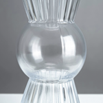 9.75”H X 4.5” FLUTED CRYSTAL GLASS BELLY VASE