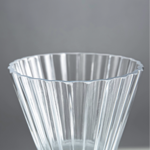 8”H X 3.75” FLUTED CRYSTAL GLASS BELLY VASE