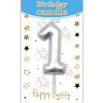 SILVER BIRTHDAY #1 CANDLE