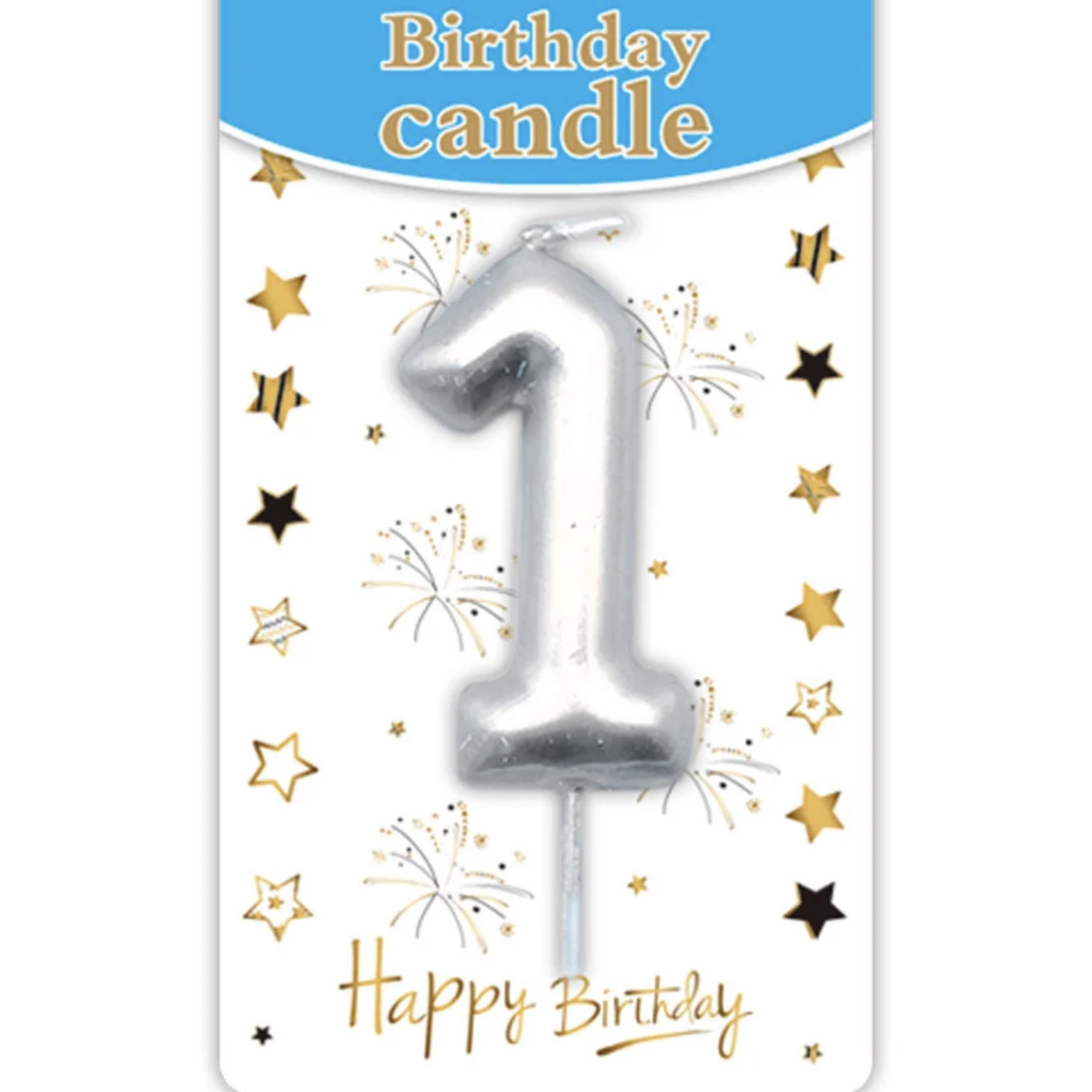 SILVER BIRTHDAY #1 CANDLE
