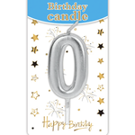 SILVER BIRTHDAY #0 CANDLE