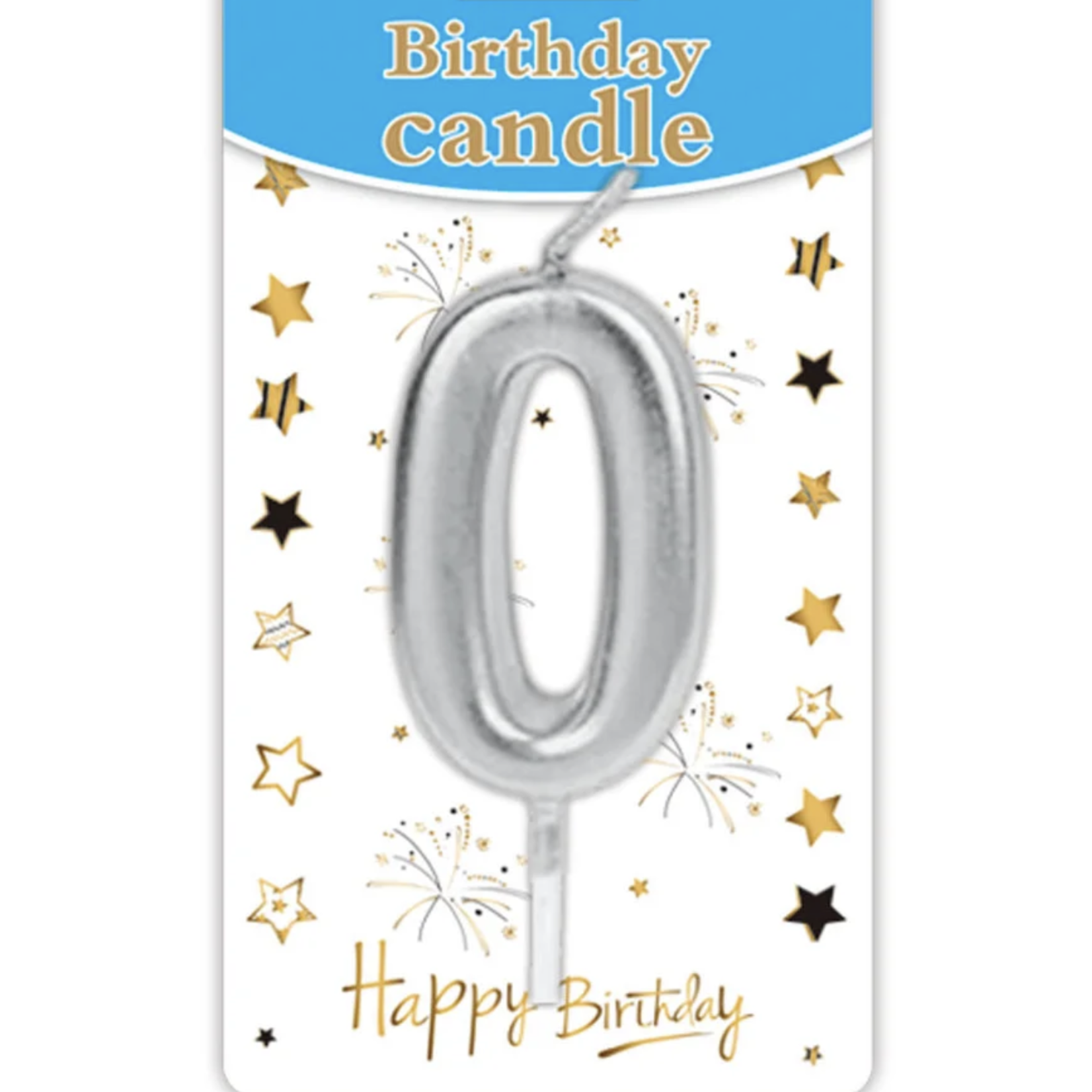 SILVER BIRTHDAY #0 CANDLE