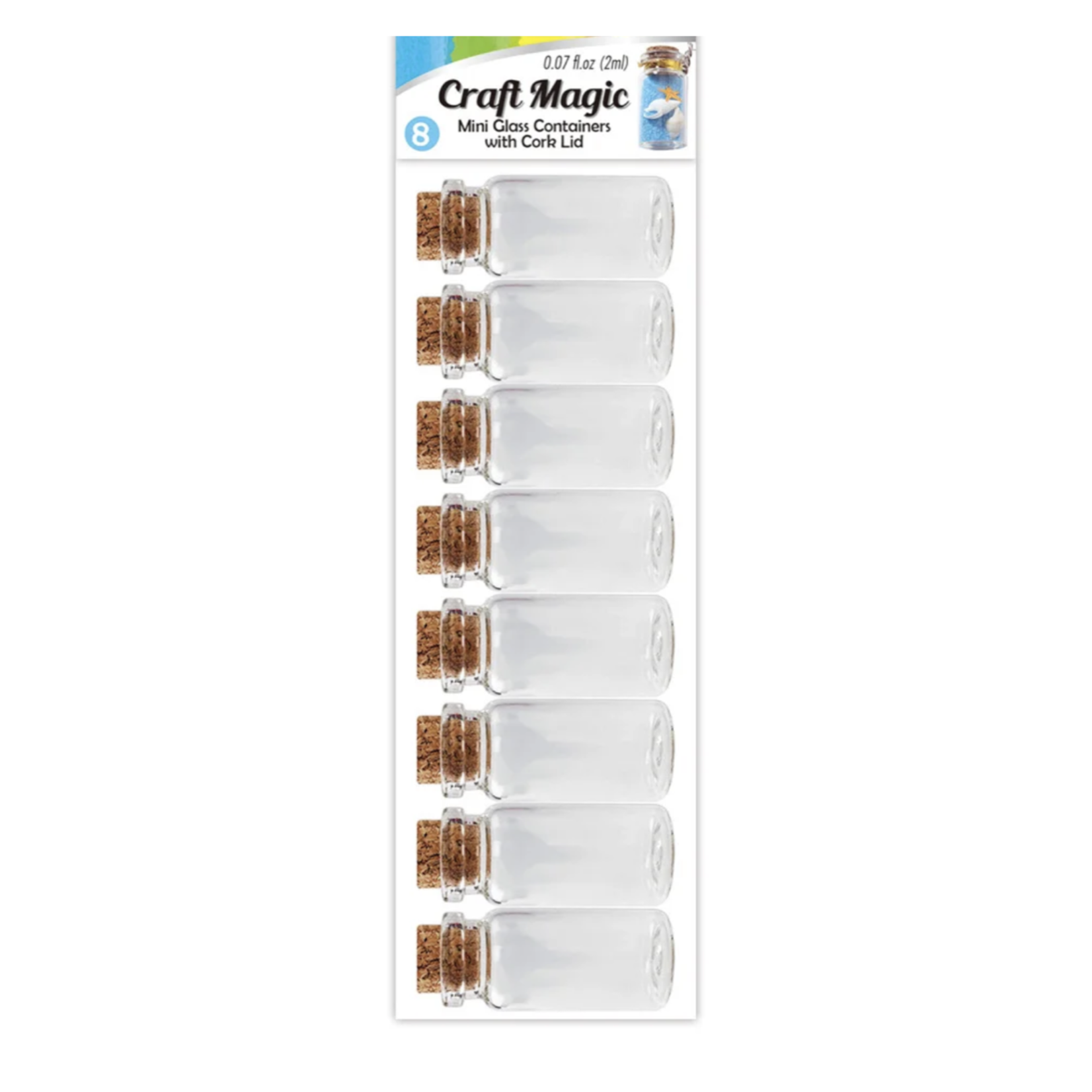 8PK MINI GLASS VIALS .75"H X 1.5"