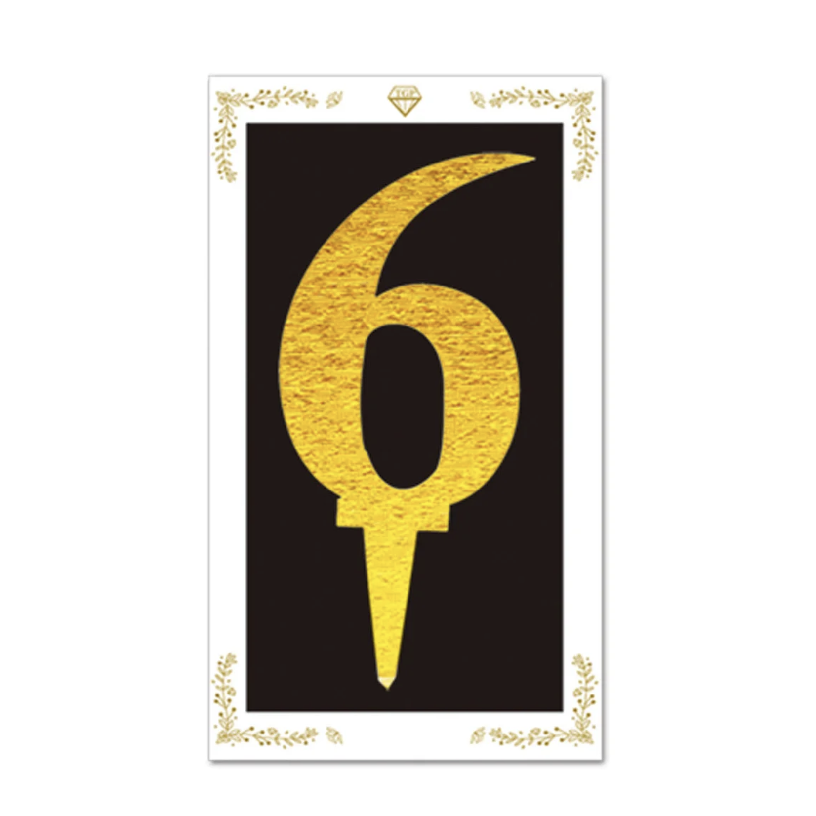 #6 GOLD CAKE TOPPER