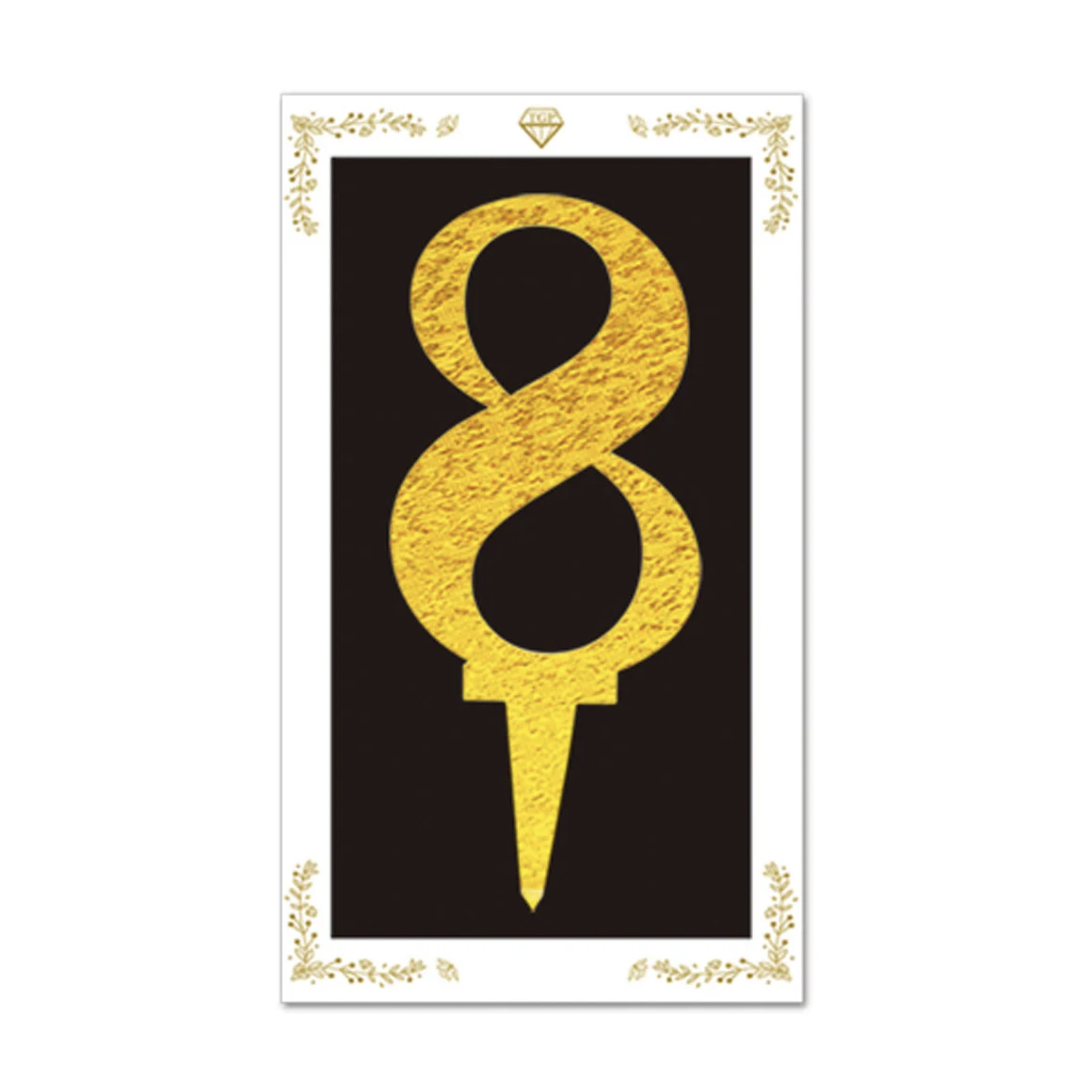 #8 GOLD CAKE TOPPER
