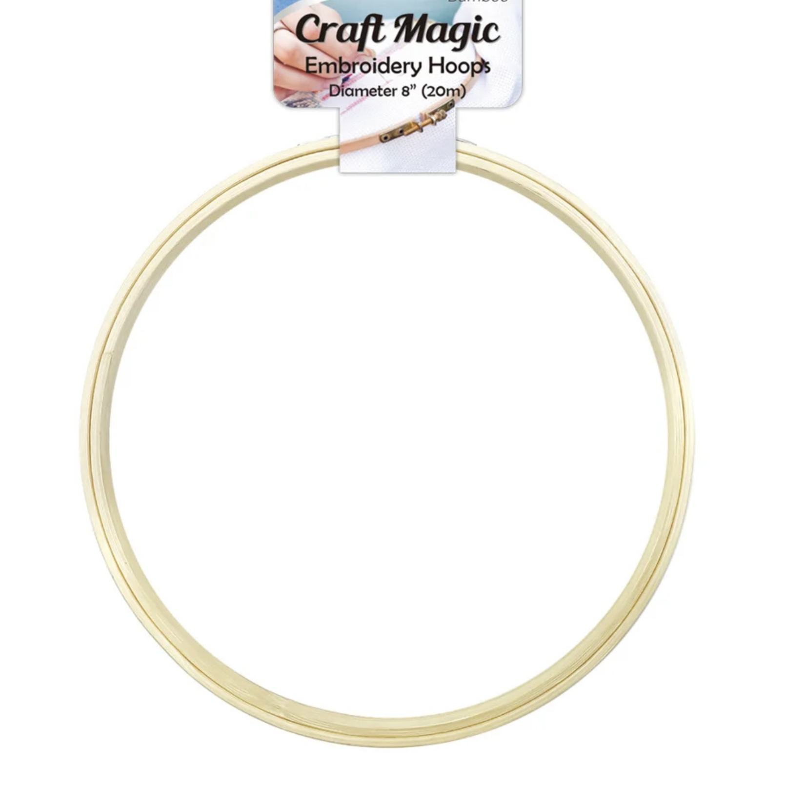 8” BAMBOO EMBROIDERY ROUND WREATH FRAME