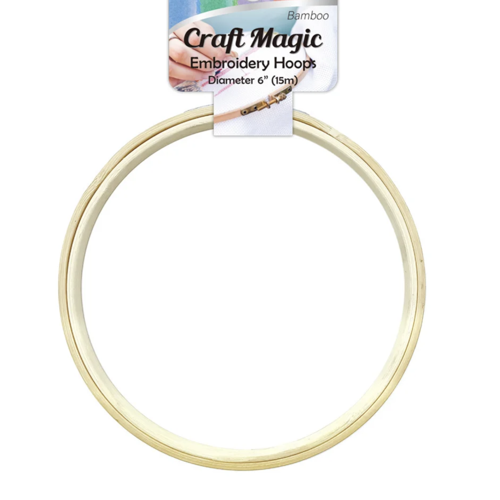 6” BAMBOO EMBROIDERY ROUND FRAME WREATH