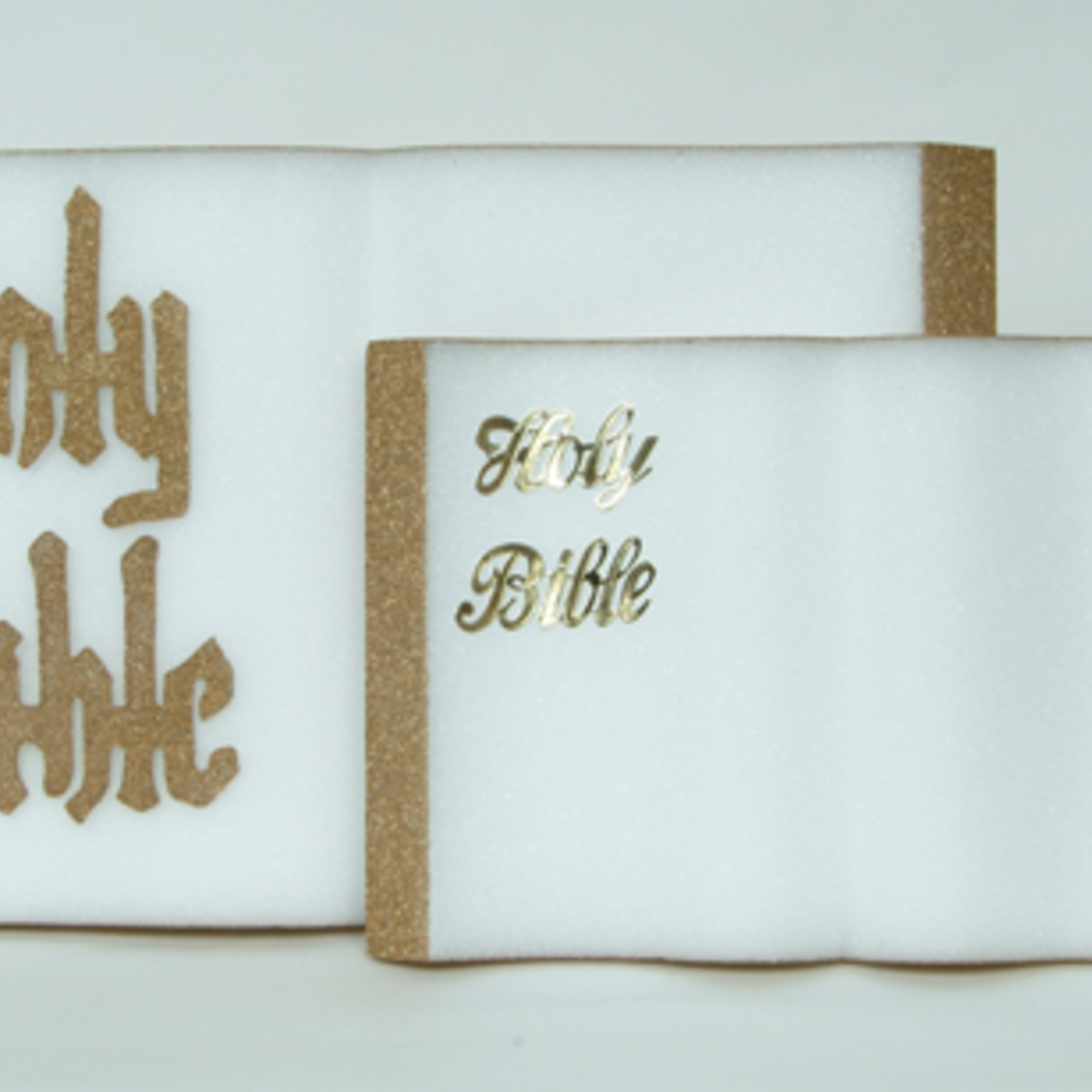 18x12x1-1/2"" Gold Letters, Gold Edges, Shrink-Wrapped - White STYROFOAM BIBLE