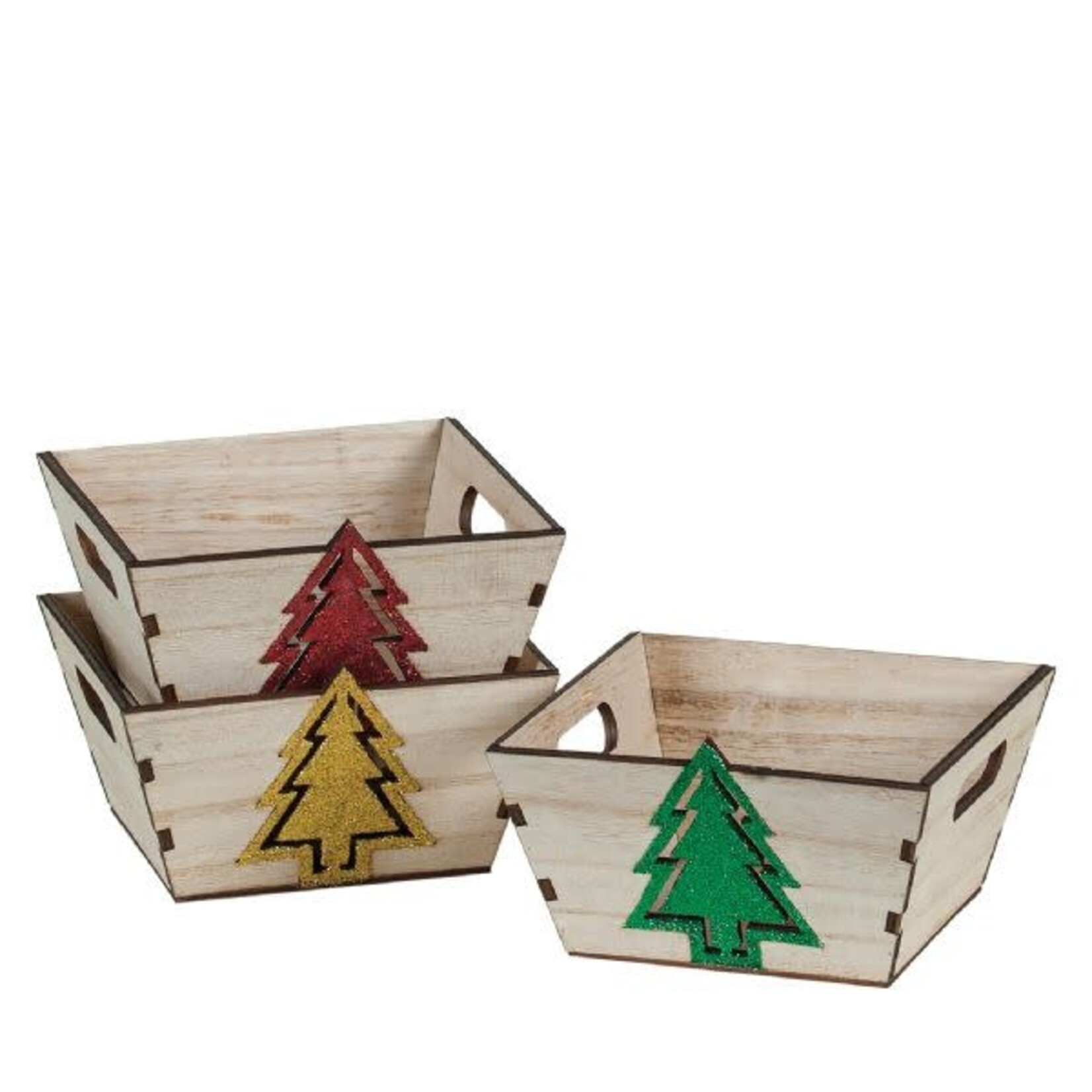 5.5" SQUARE WOOD XMAS TREE