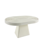 6”H X 11” L X 7”W WHITE PLASTIC OVAL CAKE AND CUPCAKE STAND