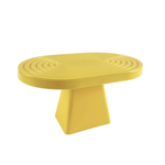 6”H X 11” L X 7”W YELLOW PLASTIC OVAL CAKE AND CUPCAKE STAND