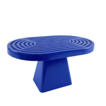 6”H X 11” L X 7”W NAVY BLUE PLASTIC OVAL CAKE AND CUPCAKE STAND