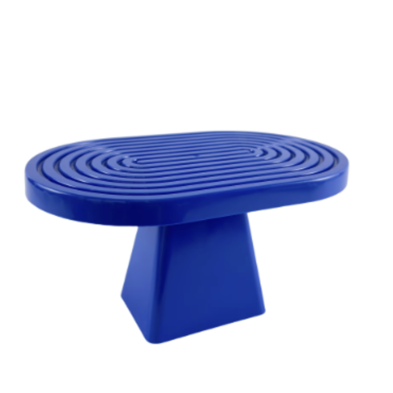 6”H X 11” L X 7”W NAVY BLUE PLASTIC OVAL CAKE AND CUPCAKE STAND