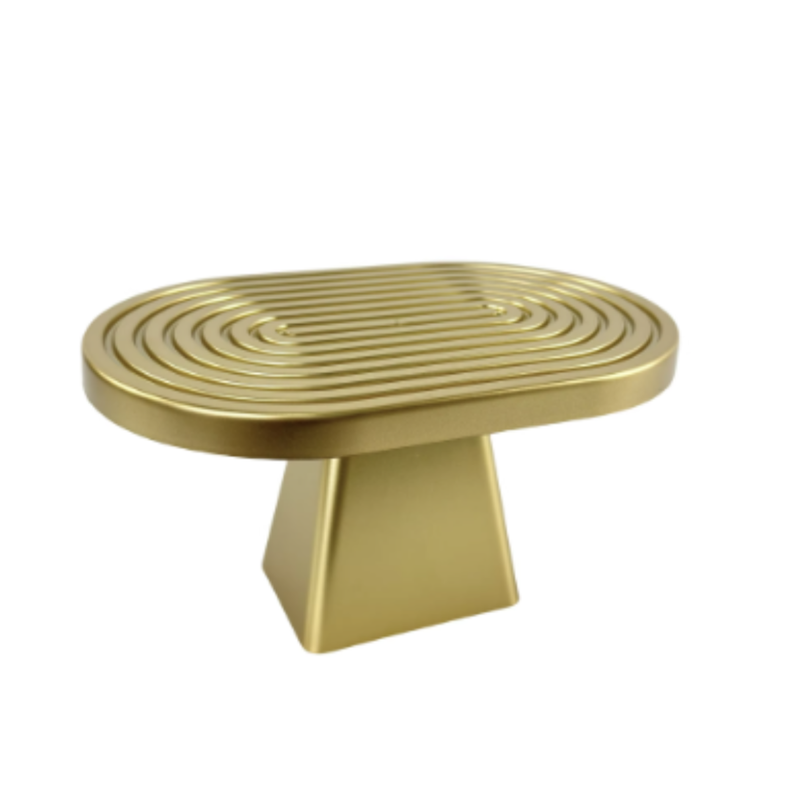 6”H X 11” L X 7”W GOLD PLASTIC OVAL CAKE AND CUPCAKE STAND