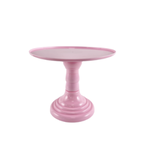 9”H X 11” PINK ROUND PLASTIC ADJUSTABLE CAKE AND CUPCAKE STAND (THE HEIGHT CAN BE ADJUSTED AS LOW AS 6.25”H)