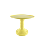 9”H X 11” YELLOW ROUND PLASTIC ADJUSTABLE CAKE AND CUPCAKE STAND (THE HEIGHT CAN BE ADJUSTED AS LOW AS 6.25”H)