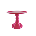 9”H X 11” FUCHSIA ROUND PLASTIC ADJUSTABLE CAKE AND CUPCAKE STAND (THE HEIGHT CAN BE ADJUSTED AS LOW AS 6.25”H)