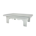 3.25’h x 7”W x 10”L SILVER PLASTIC RECTANGLE CAKE AND CUPCAKE STAND