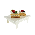 3.25’h x 7”W x 10”L WHITE PLASTIC RECTANGLE CAKE AND CUPCAKE STAND