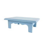 3.25’h x 7”W x 10”L LIGHT BLUE PLASTIC RECTANGLE CAKE AND CUPCAKE STAND