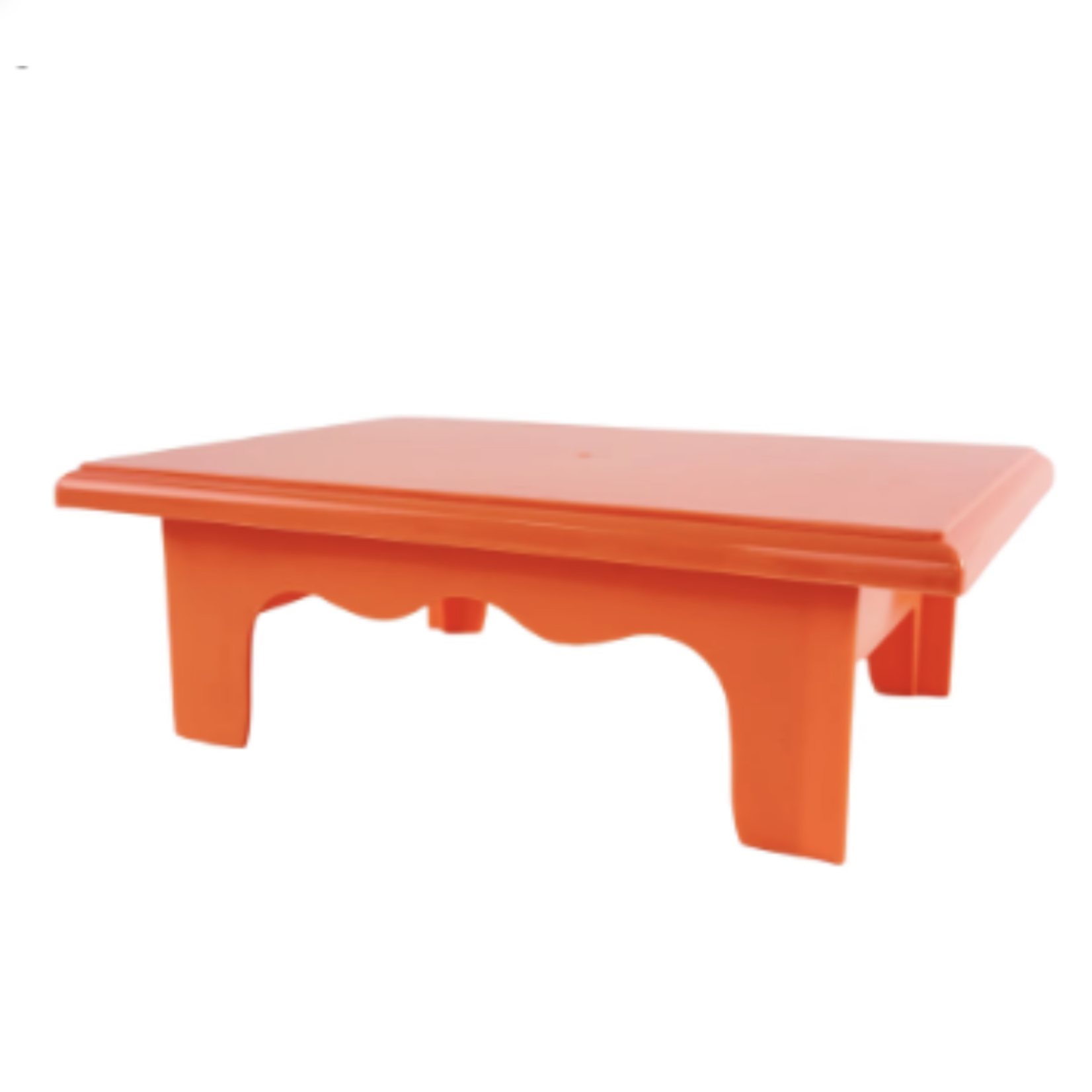 3.25’h x 7”W x 10”L ORANGE PLASTIC RECTANGLE CAKE AND CUPCAKE STAND