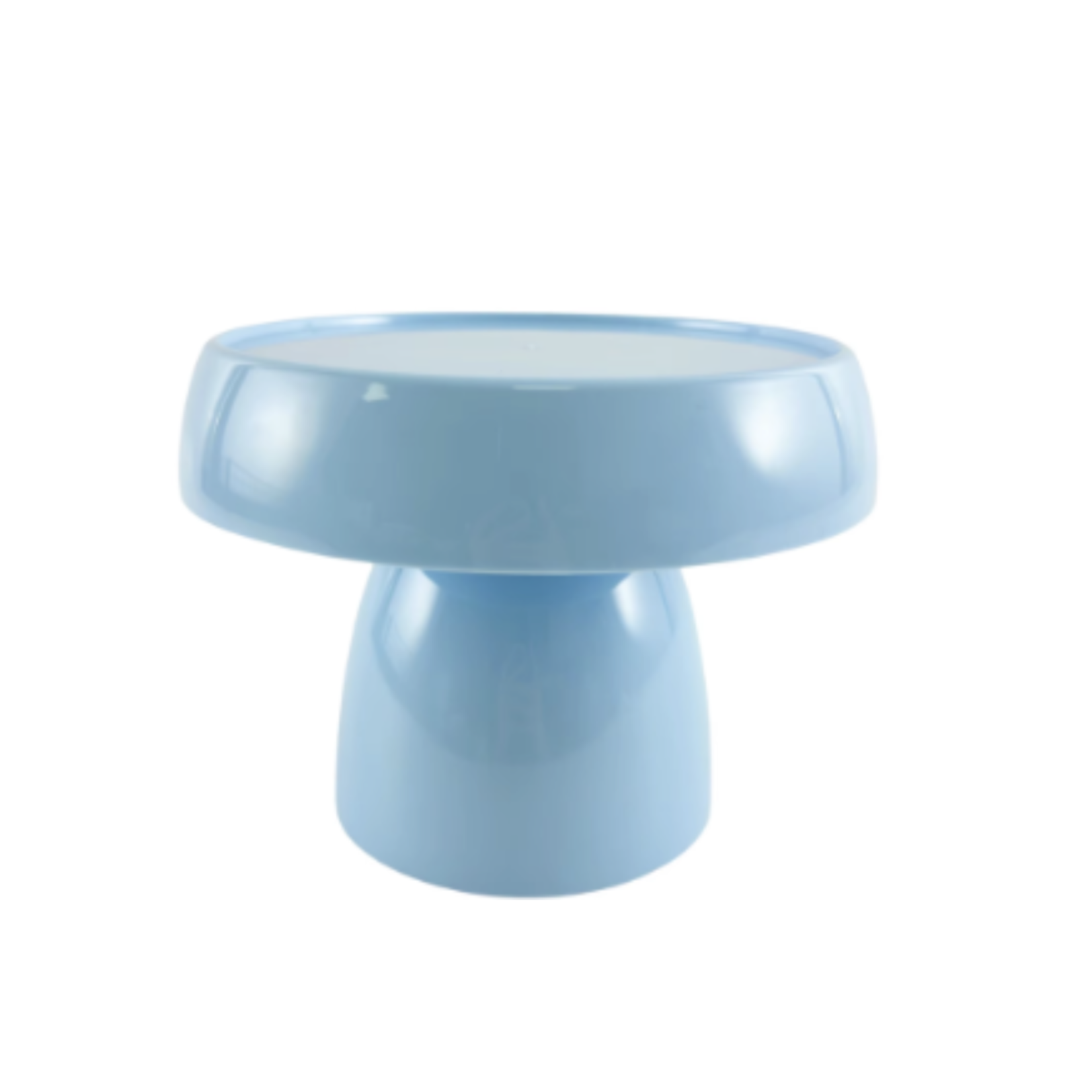 7.25”H X 5.5” LIGHT BLUE MUSHROOM PLASTIC CAKE AND CUPCAKE STAND