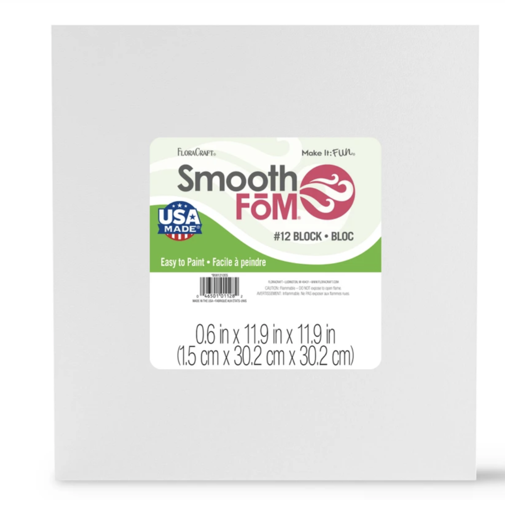 1/2" X 12" X 12" SMOOTH STYROFOAM SQUARE SHEET