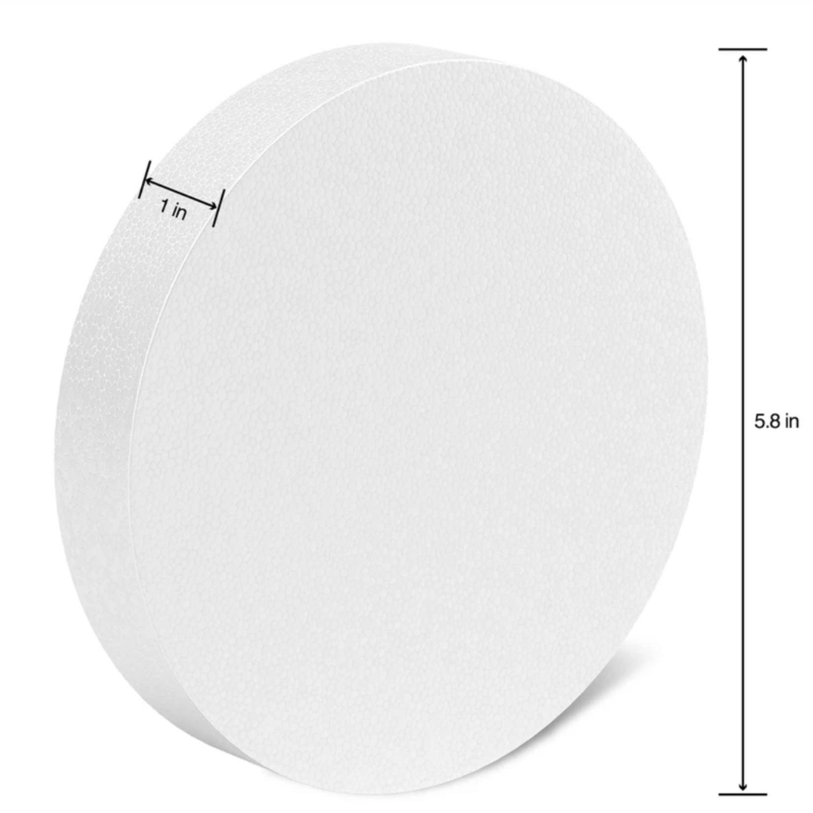 6" X 1" SMOOTH STYROFOAM DISC CAKE DUMMY EPS