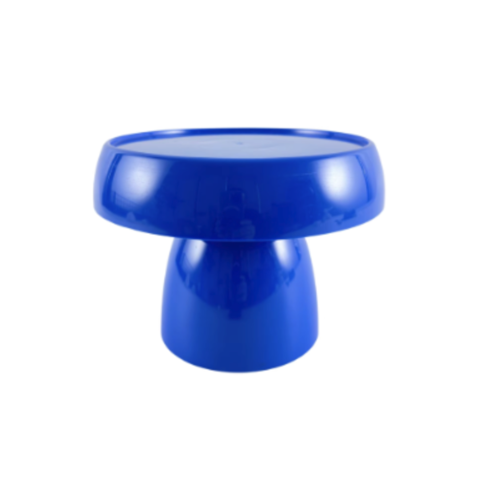 7.25”H X 5.5” NAVY BLUE MUSHROOM PLASTIC CAKE AND CUPCAKE STAND reg $7.99
