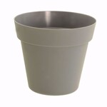 6.5”H X 7.25” GREY PLASTIC POT COVER GREEN
