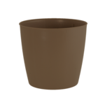 8”H X 8.5” BROWN PLASTIC TAPERED POT COVER