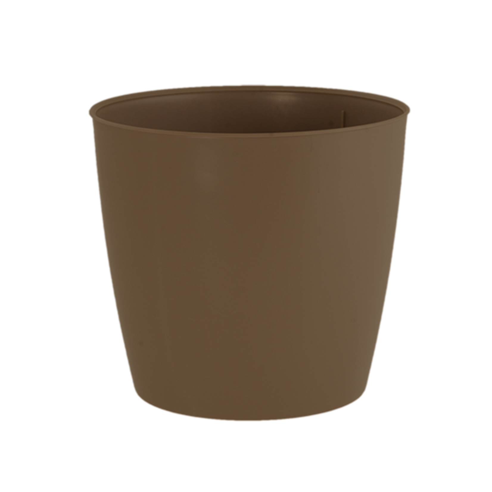 8”H X 8.5” BROWN PLASTIC TAPERED POT COVER