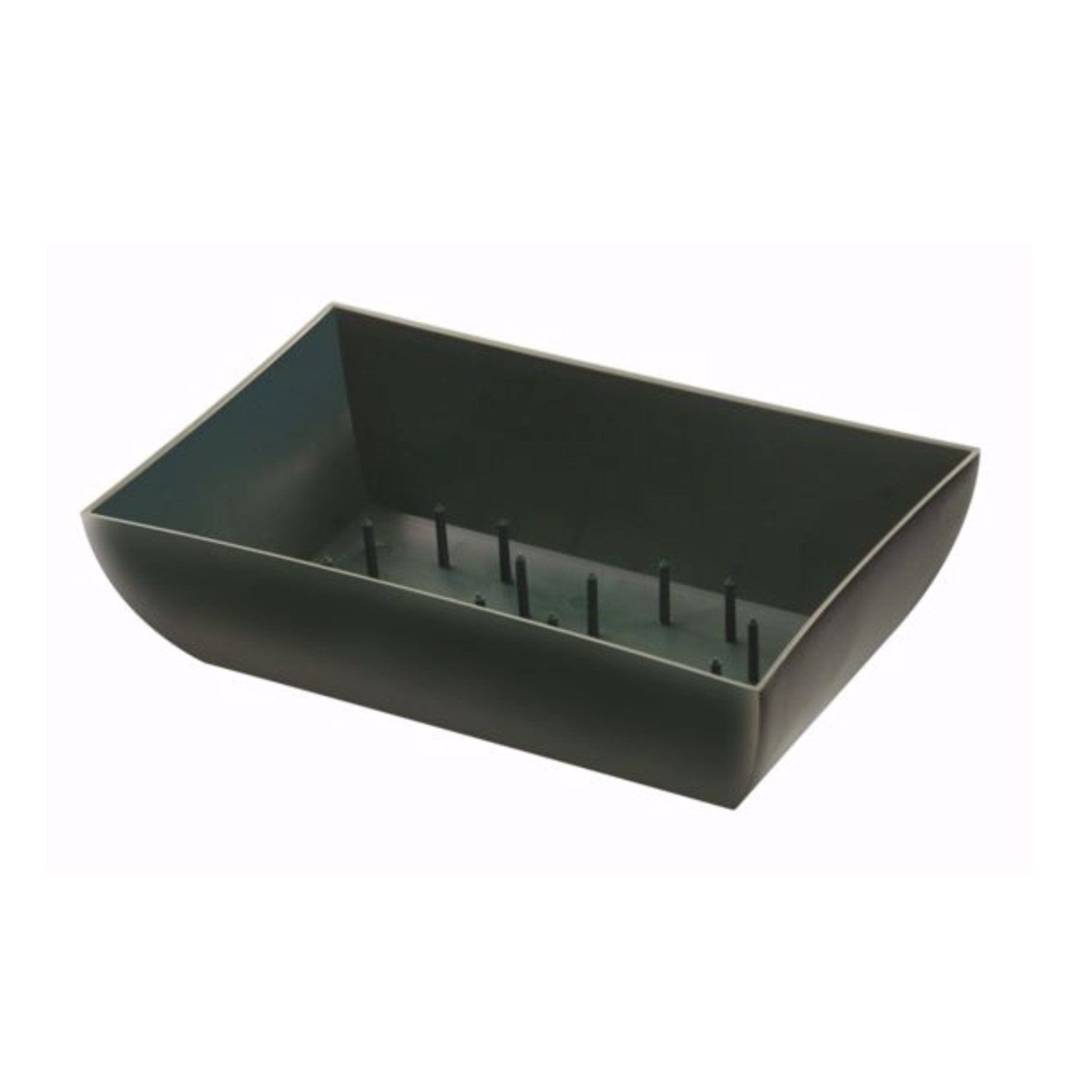 2.5”H X 5.5” X 9.5”L GREEN PLASTIC TAPERED RECTANGLE DISH