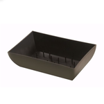 2.5”H X 5.5” X 9.5”L BLACK PLASTIC TAPERED RECTANGLE DISH
