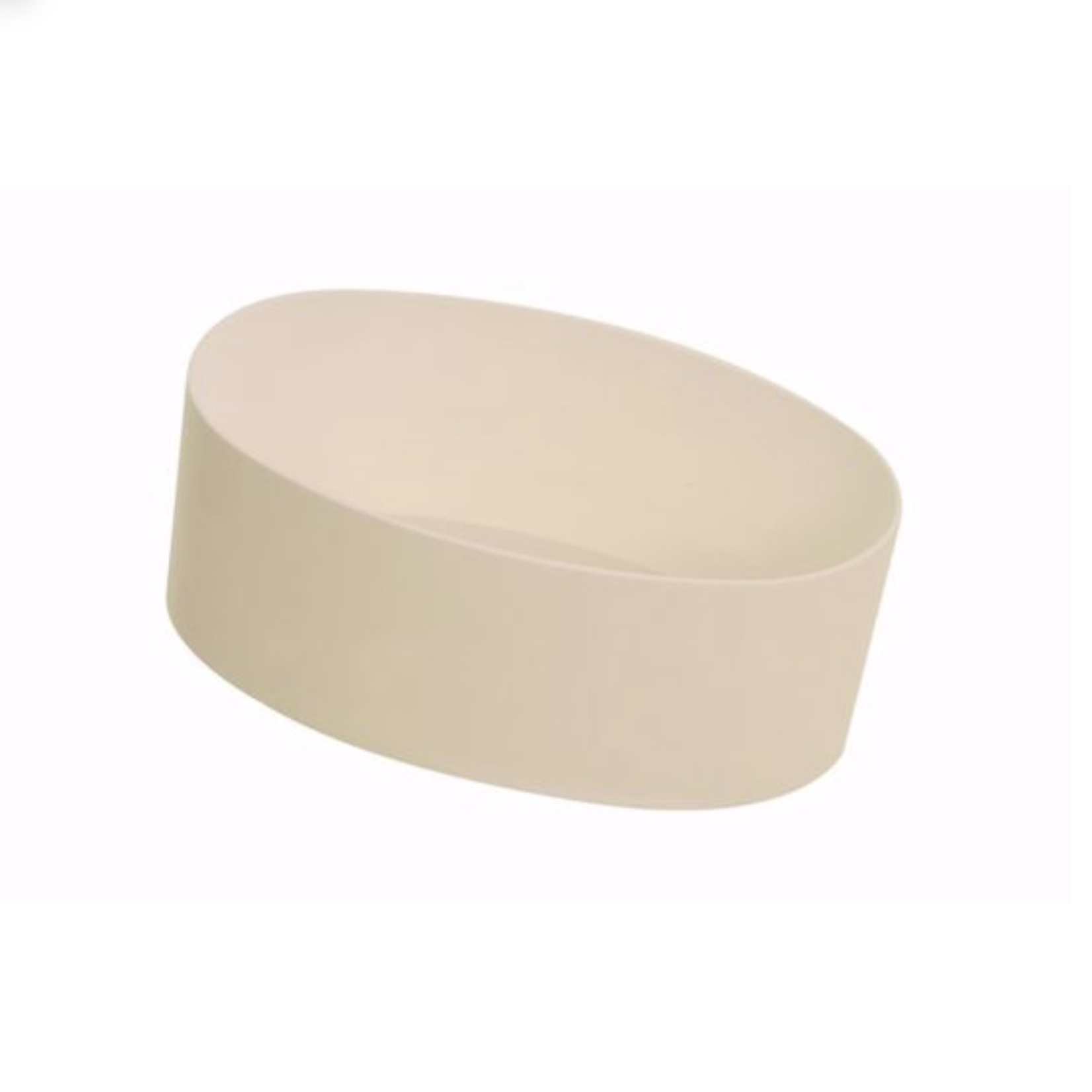 3”H X 5” X 7.5”L WHITE PLASTIC OVAL BOWL VASE
